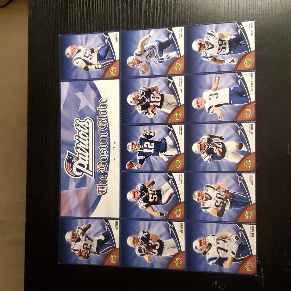 PATRIOTS UNCUT TRADING CARDS 2007
